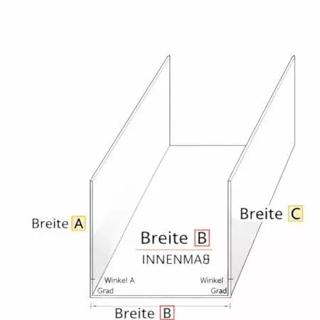 U-Profil Aluminium eloxiert silber E6/EV1 – 1,5 mm Zuschnitt